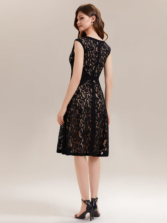 ever TOVE|See-through Lace Cap Sleeve Dress