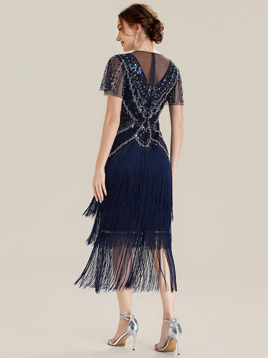 ever SOIREE|Sequin Ruffle Sleeve Tiered Dress