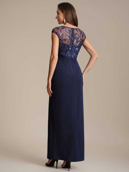 Knotted Crepe Cap Sleeve Dress