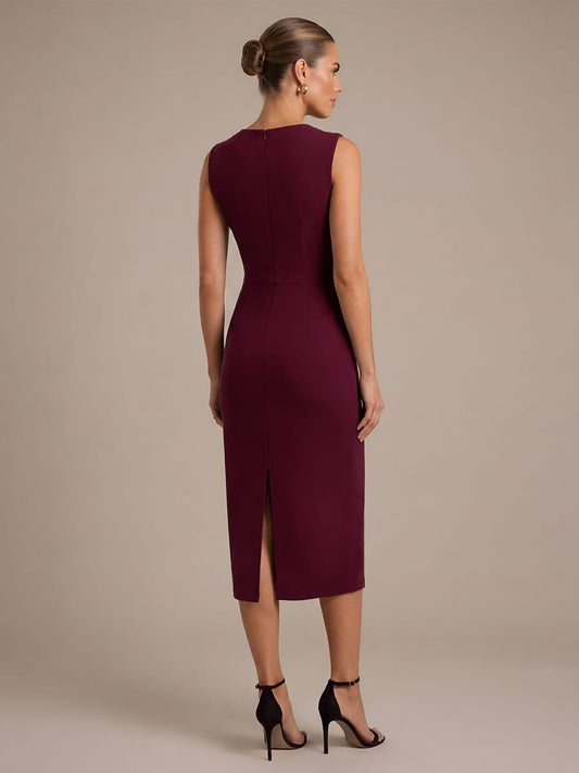 Crepe Sleeveless Sheath Dress