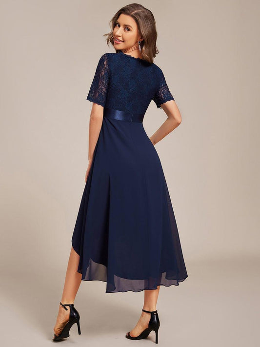 ever JOLEN|Half Sleeve V Neck Midi Wedding Guest Dress With Lace
