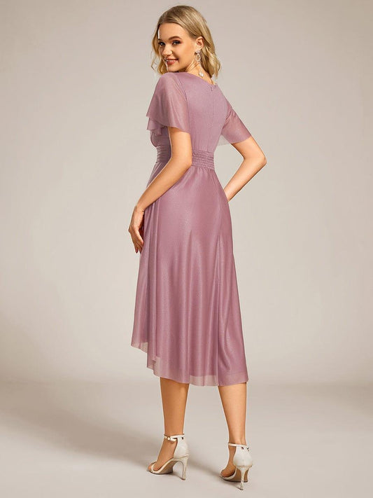 ever CLARYN|Glitter Round Neck Midi Wedding Guest Dress