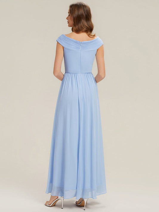ever NEMI|Pleated Chiffon Cap Sleeve Dress