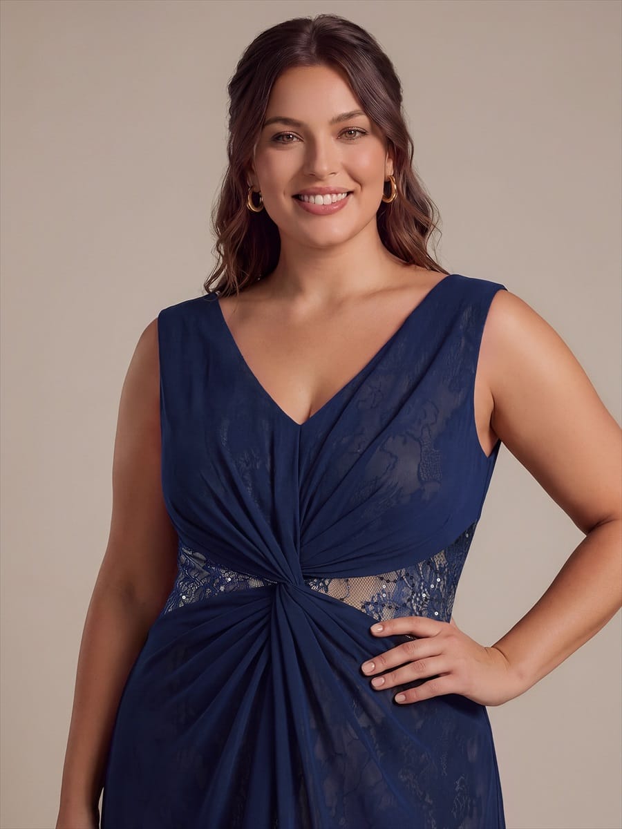 Chiffon V Neck Sleeveless Maxi Dress