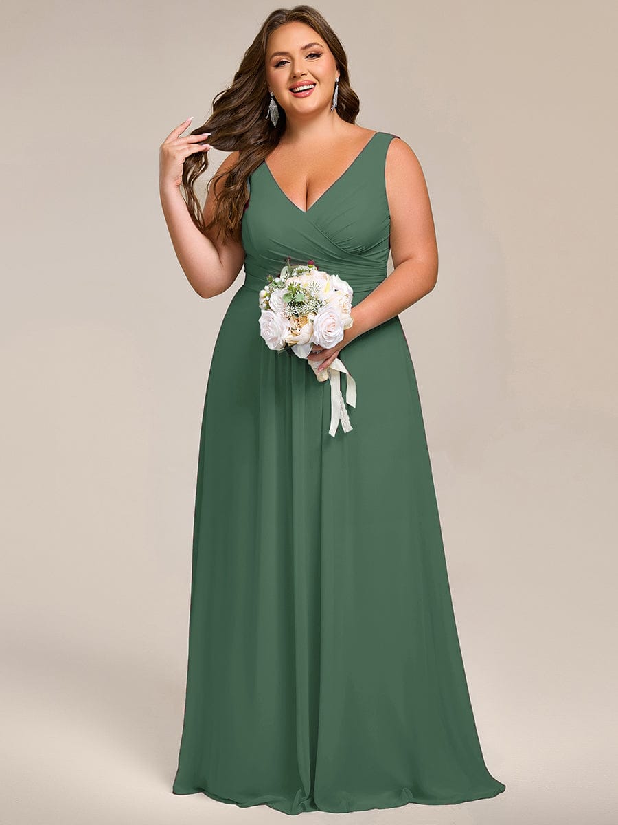 ever SAUYER|Sleeveless A-Line Chiffon Maxi Bridesmaid Dress
