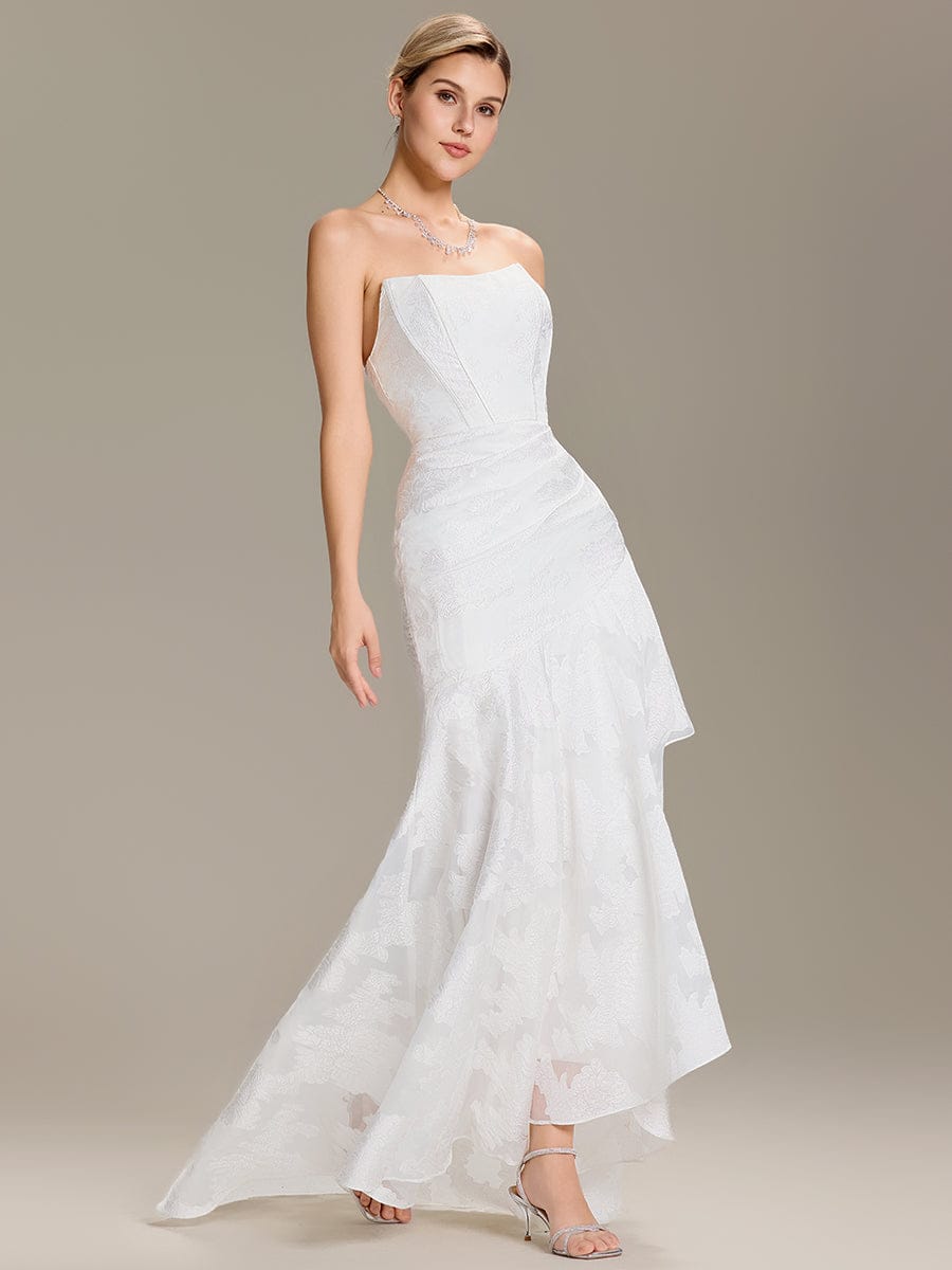 Strapless Fishtail Jacquard Wedding Dress