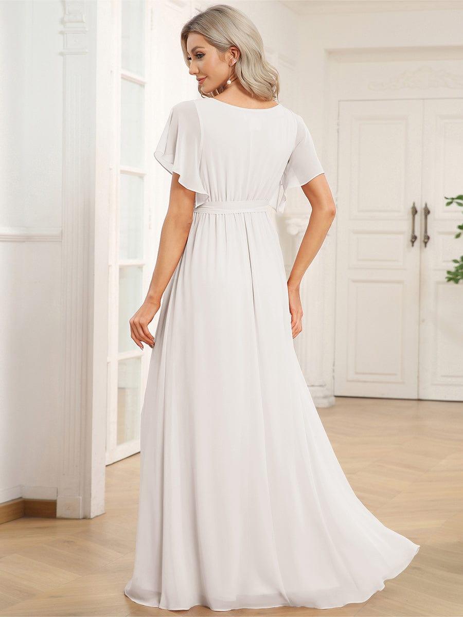ever LEORA|A-Line Pleated Chiffon Tie-Waist Bridesmaid Dress