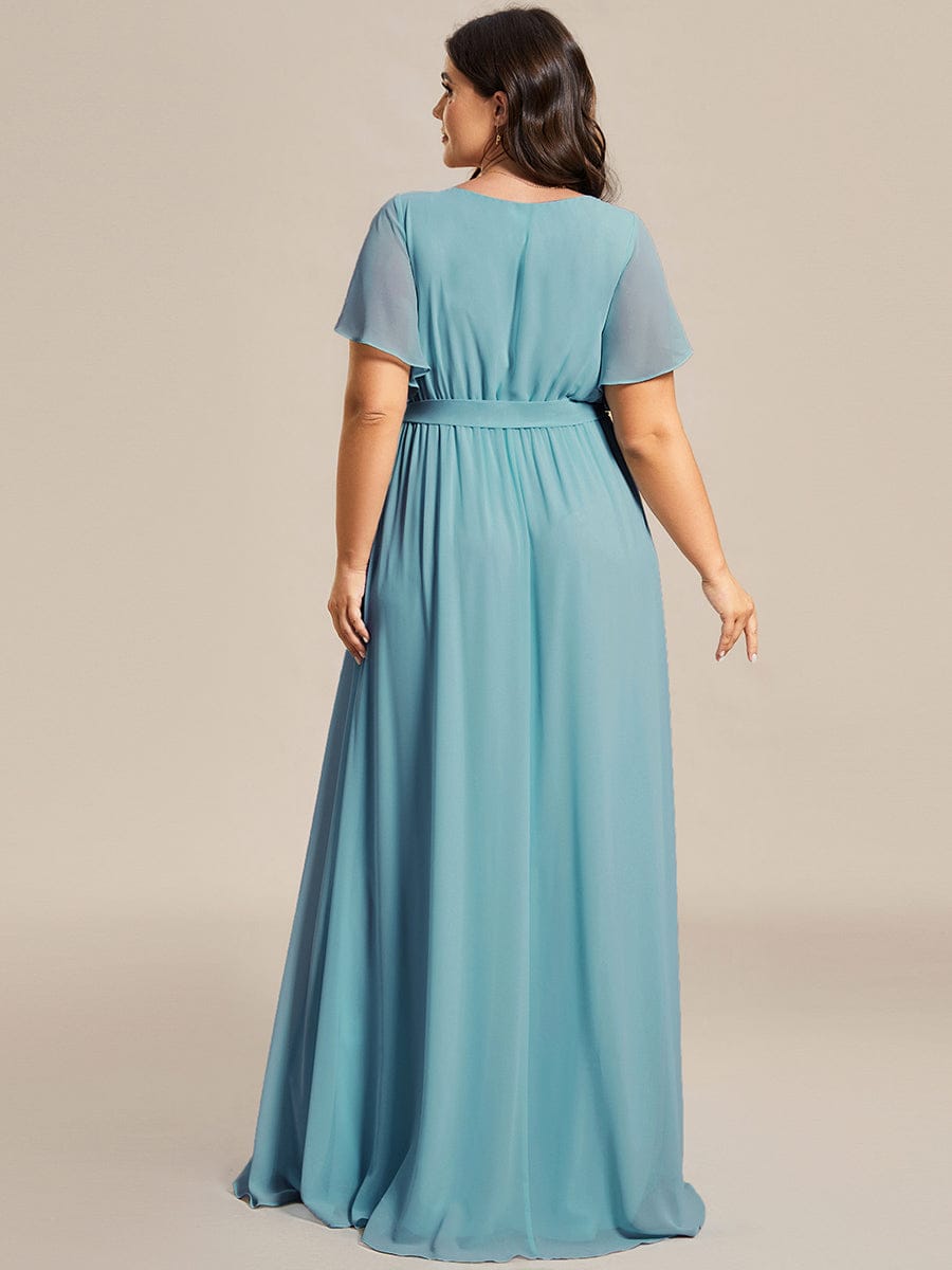 ever LEORA|A-Line Pleated Chiffon Tie-Waist Bridesmaid Dress