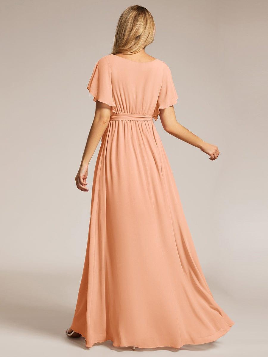 ever LEORA|A-Line Pleated Chiffon Tie-Waist Bridesmaid Dress