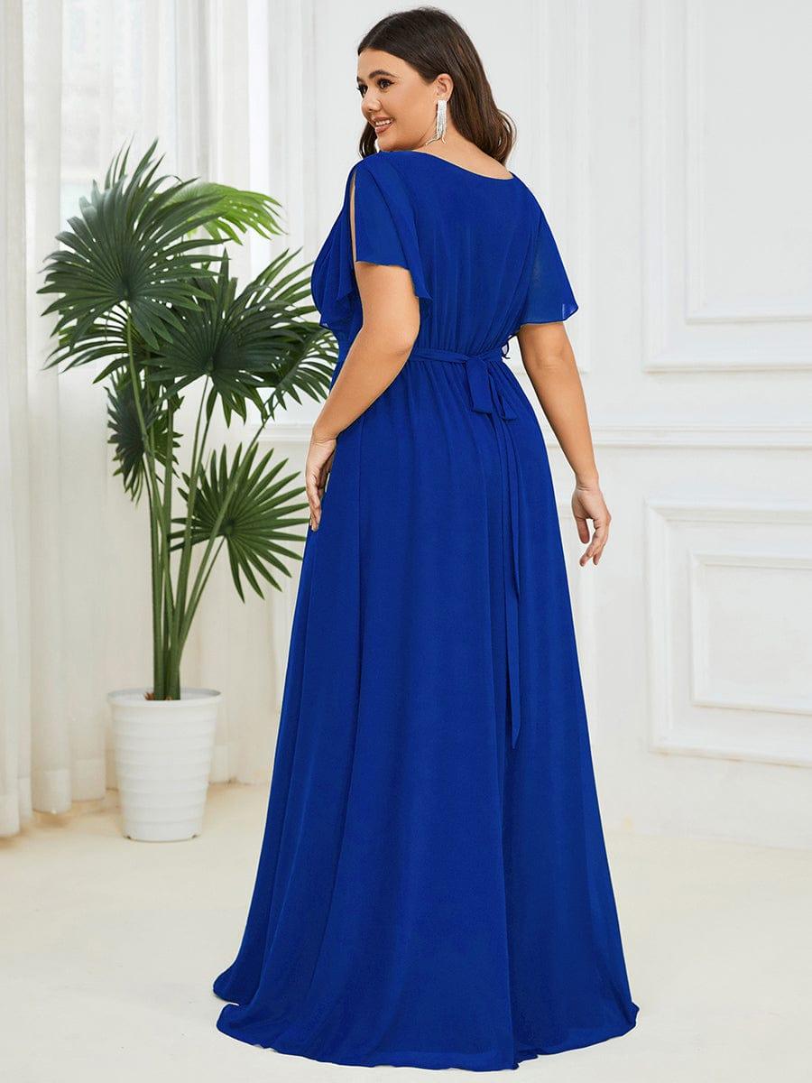 ever LEORA|A-Line Pleated Chiffon Tie-Waist Bridesmaid Dress