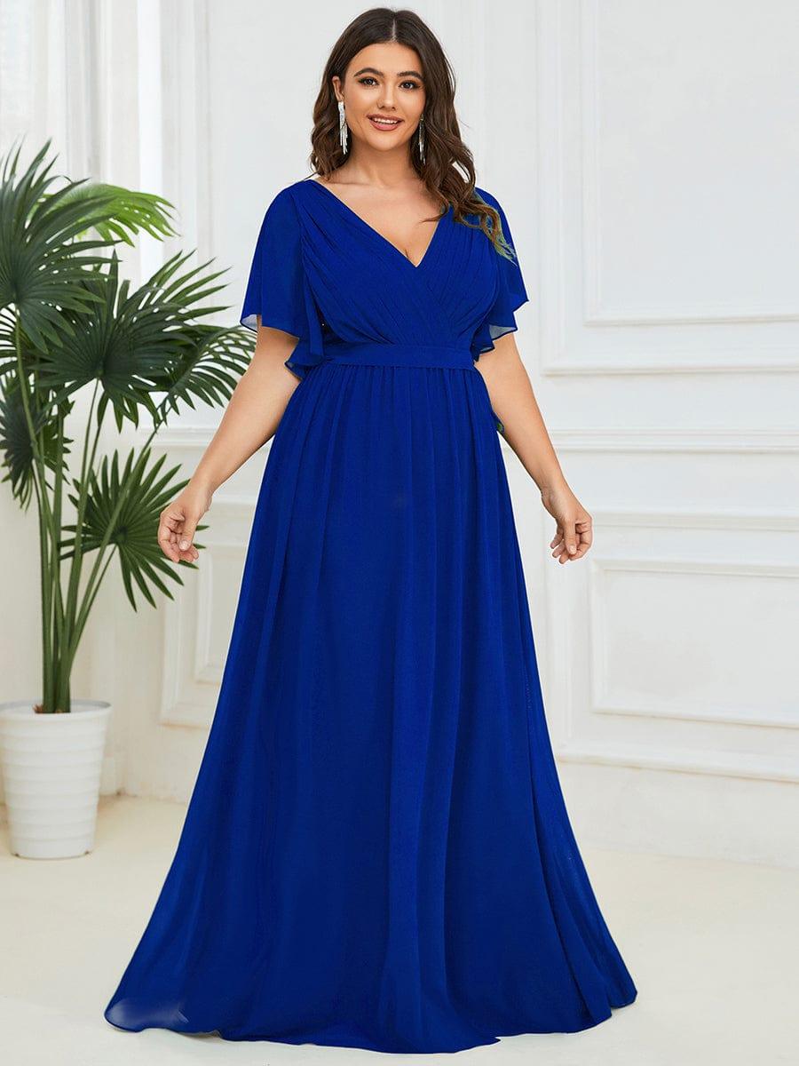 ever LEORA|A-Line Pleated Chiffon Tie-Waist Bridesmaid Dress