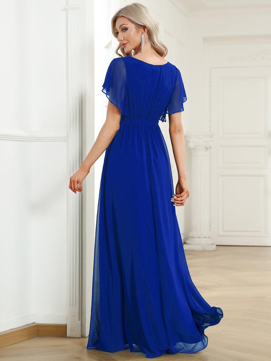 ever LEORA|A-Line Pleated Chiffon Tie-Waist Bridesmaid Dress