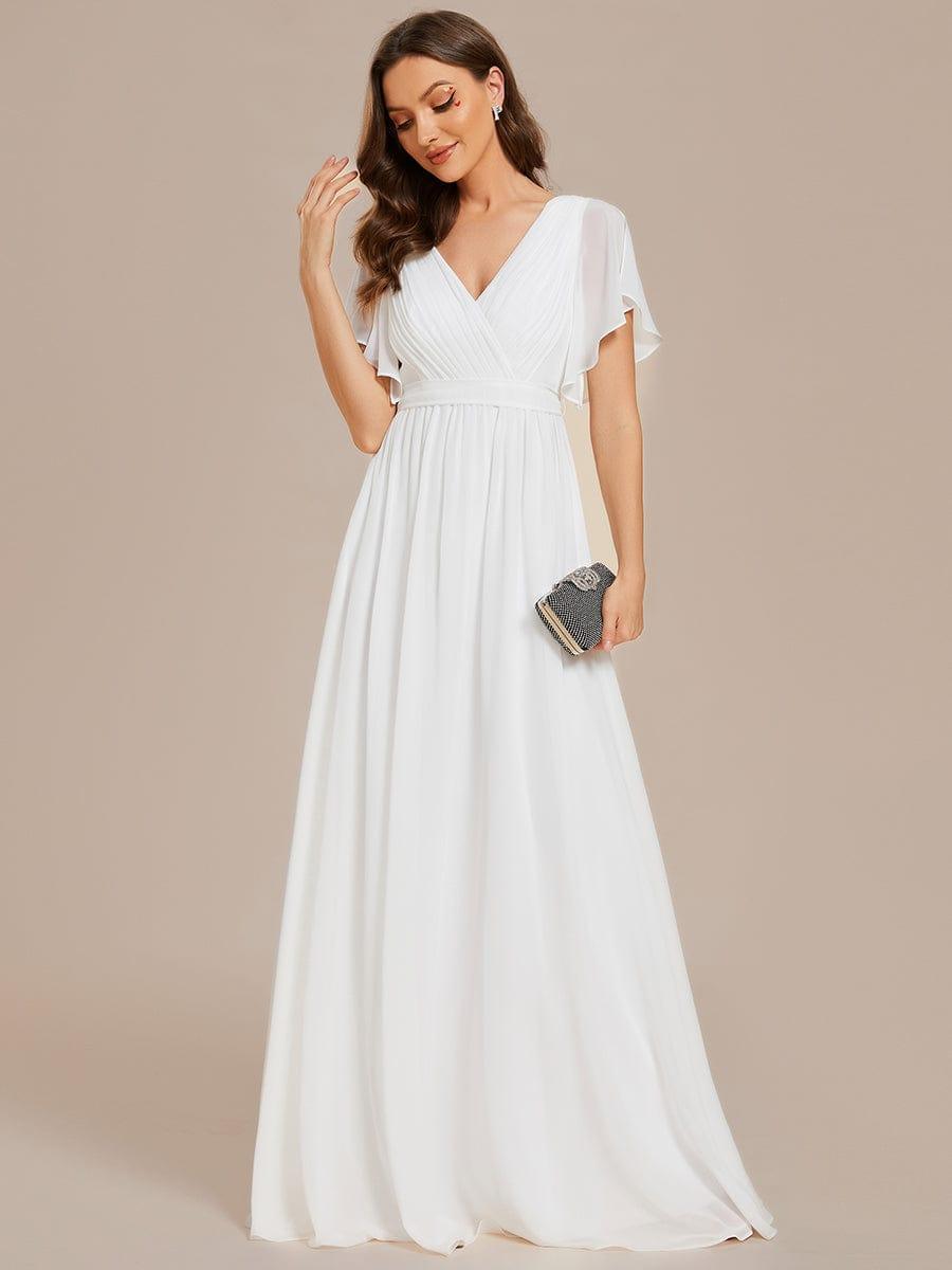 ever LEORA|A-Line Pleated Chiffon Tie-Waist Bridesmaid Dress