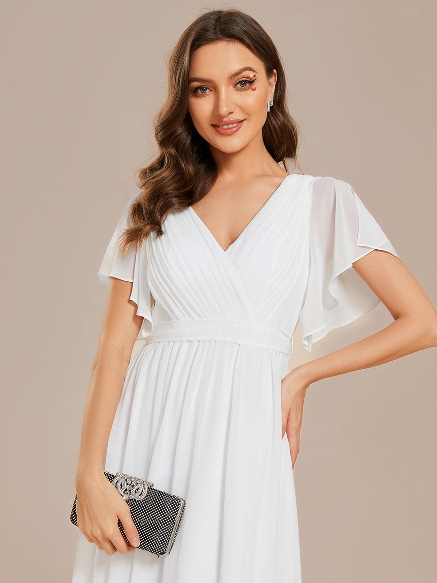 ever LEORA|A-Line Pleated Chiffon Tie-Waist Bridesmaid Dress