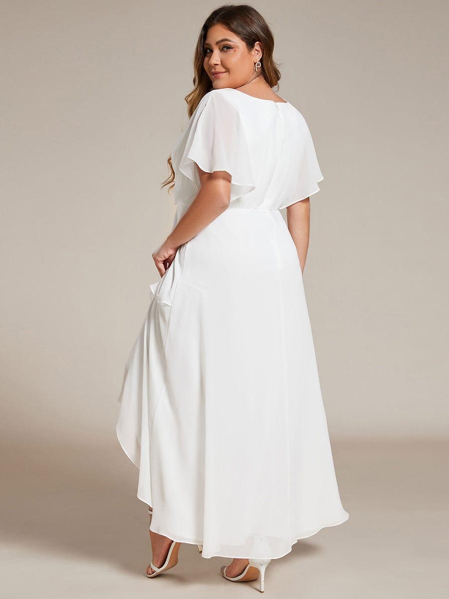 ever LILAS|Waist Applique A-Line Chiffon V-Neck Wedding Guest Dress