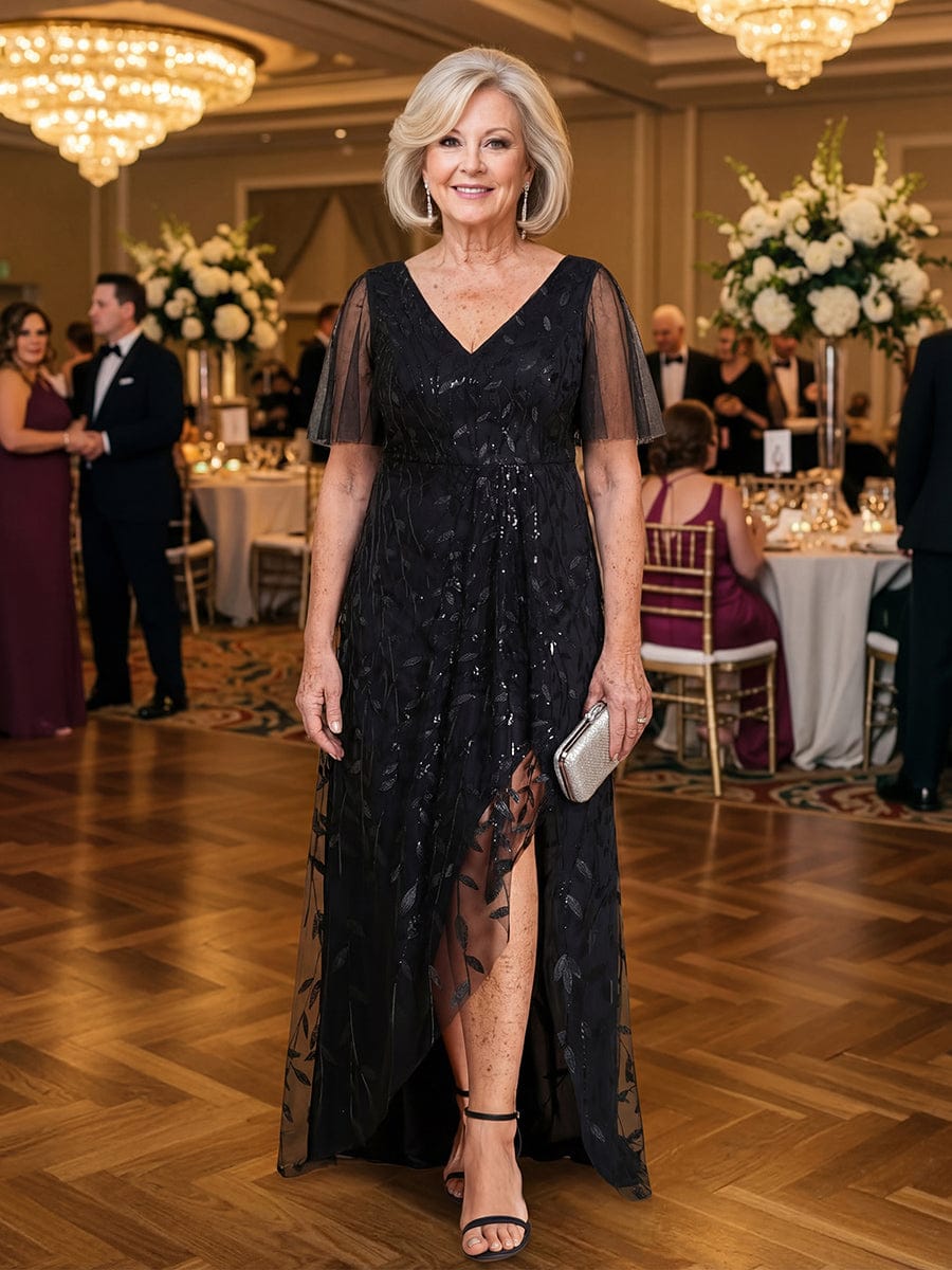 ever ALIX|V-Neck Sequined Mother of The Bride Dresses