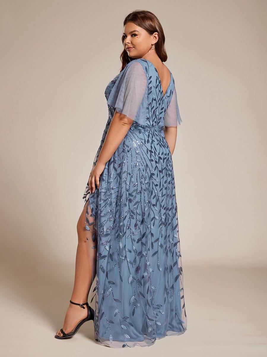 ever ALIX|V-Neck High Slit Sequined Wedding Guest Dresses