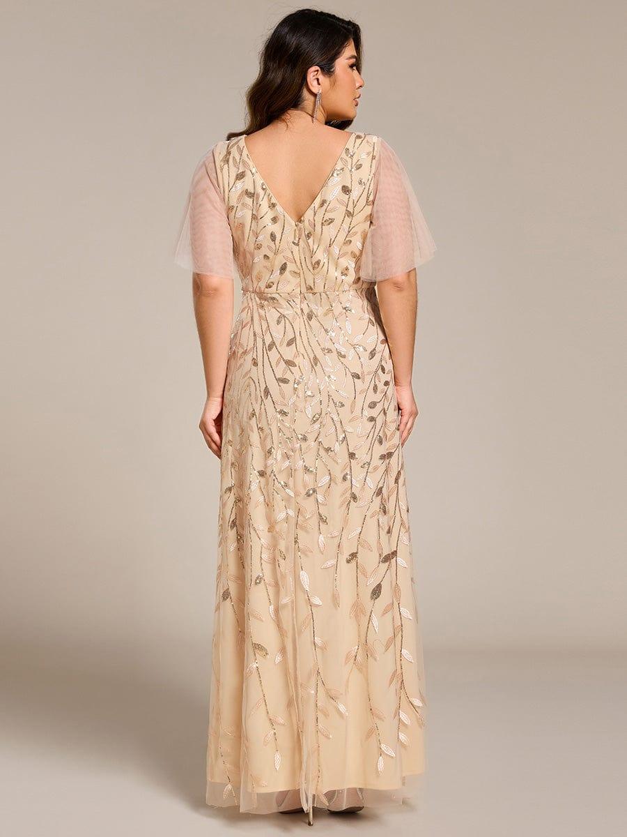ever ALIX|V-Neck High Slit Sequined Wedding Guest Dresses