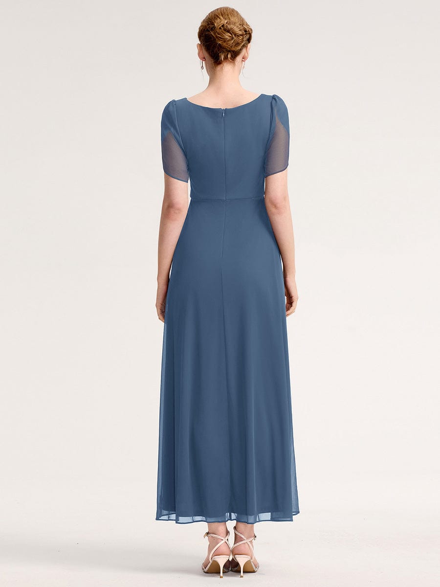 ever NOAH|Rhinestone Embellished Chiffon Ruffle Sleeve Mother of the Bride Dress (Final Sale)