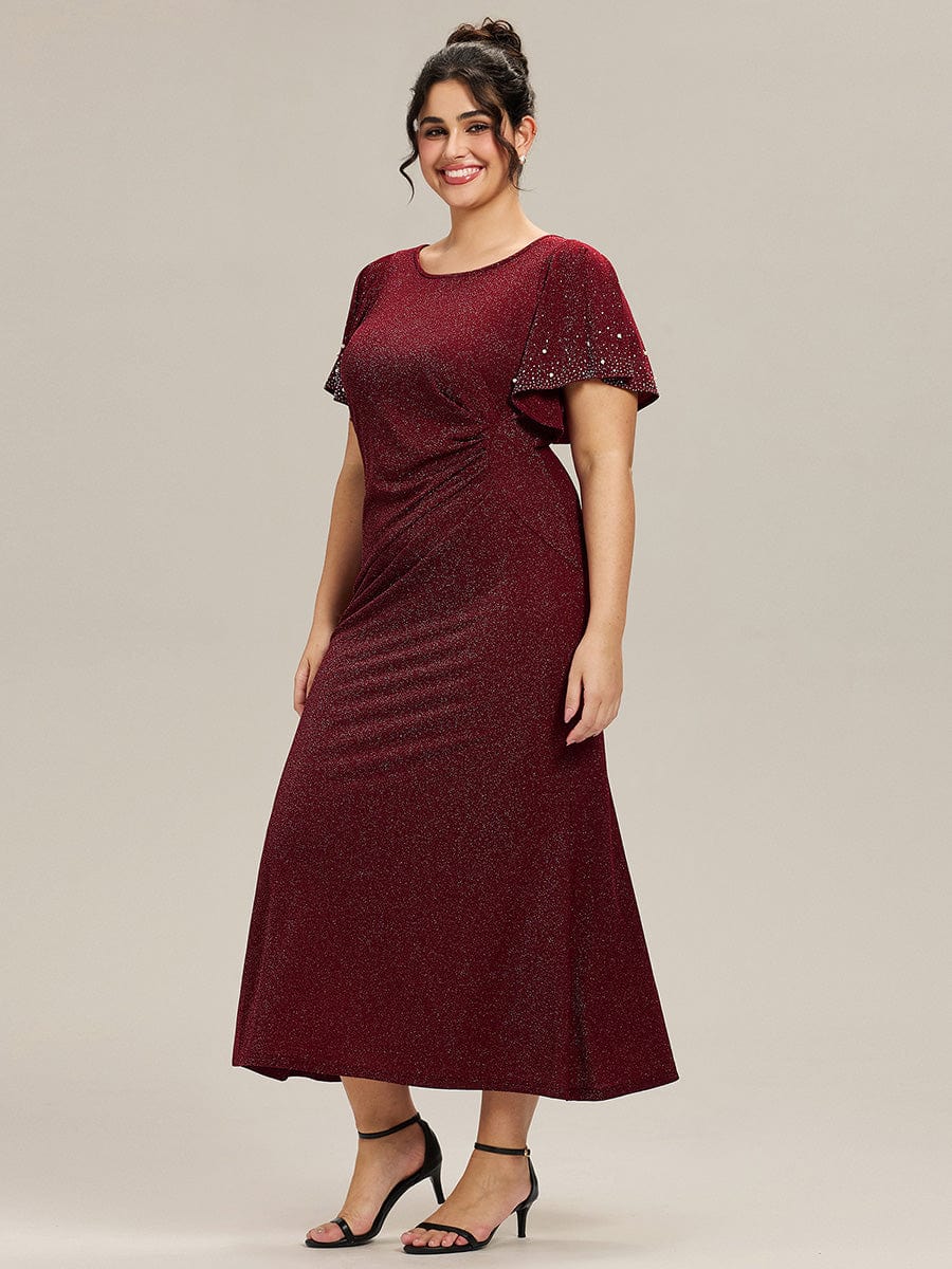 ever FATE|Plus Size Beaded Knit Evening Dress