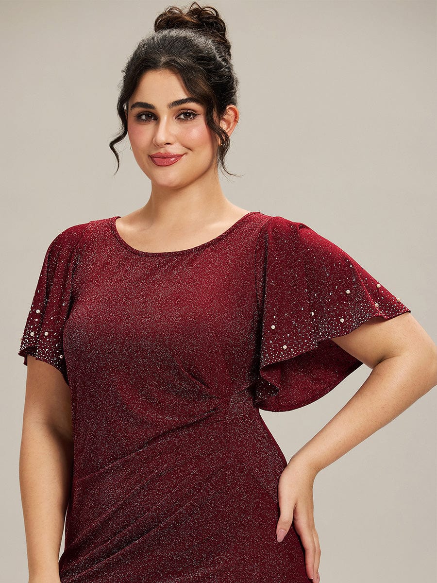 ever FATE|Plus Size Beaded Knit Evening Dress