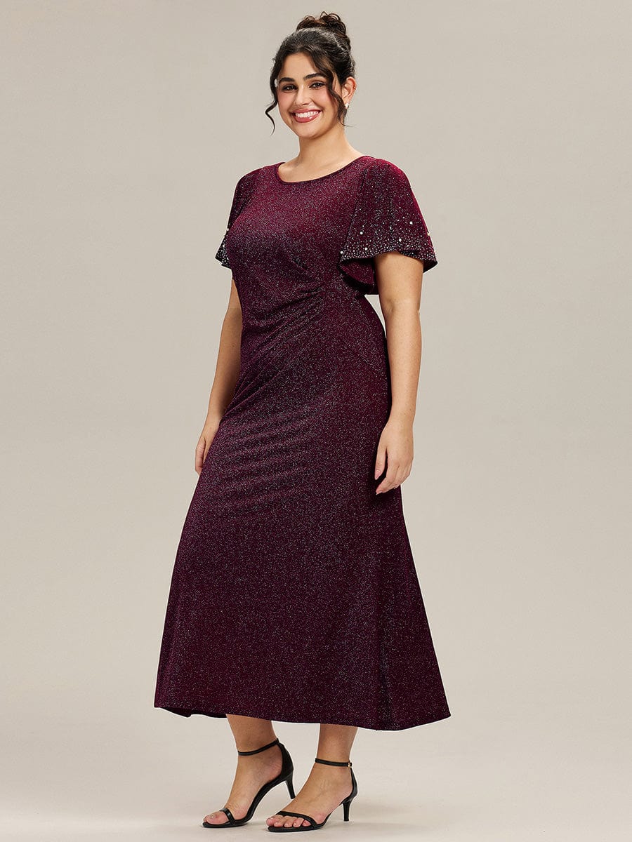 ever FATE|Plus Size Beaded Knit Evening Dress