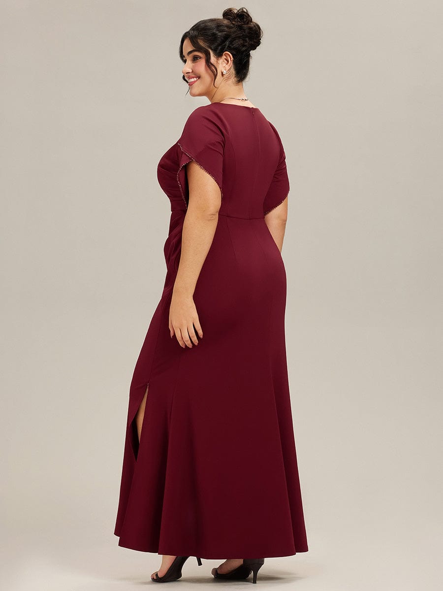 ever EZRA|Thigh-High Slit Tulip Sleeve Evening Dress