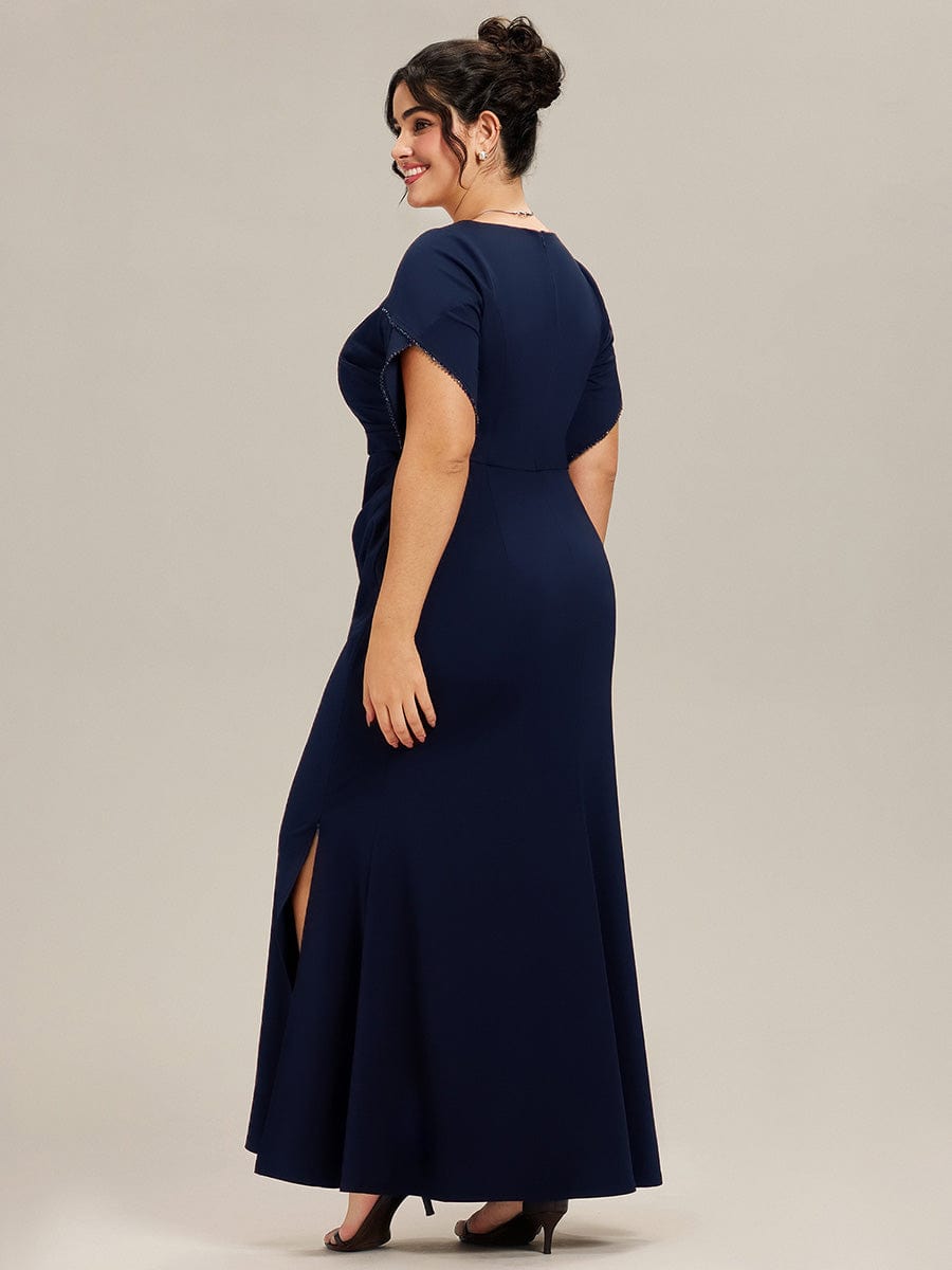 ever EZRA|Thigh-High Slit Tulip Sleeve Evening Dress