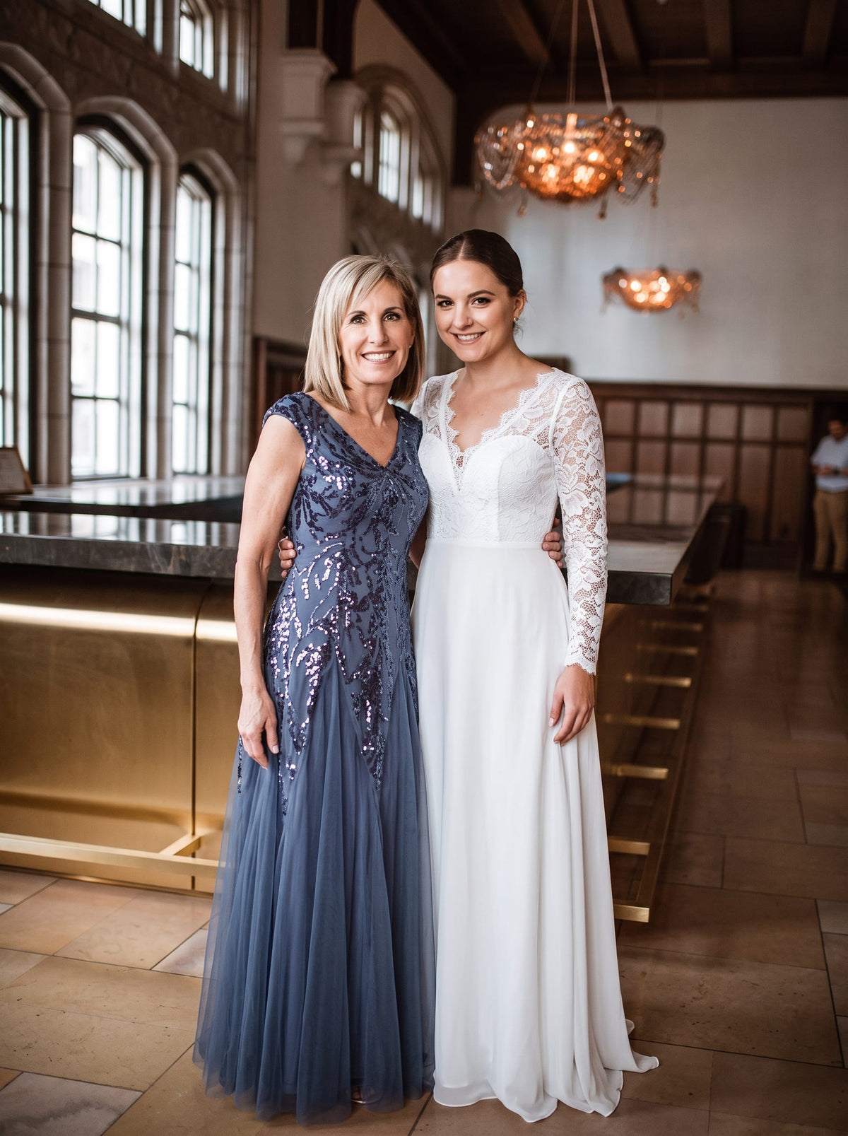 ever FREYA| Floral Sequin A Line Maxi Mother of the Bride Dress with V-Neck