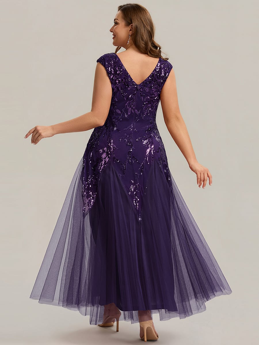 pretty FREYA|Plus Size Floral Sequin A Line Maxi Evening Dress