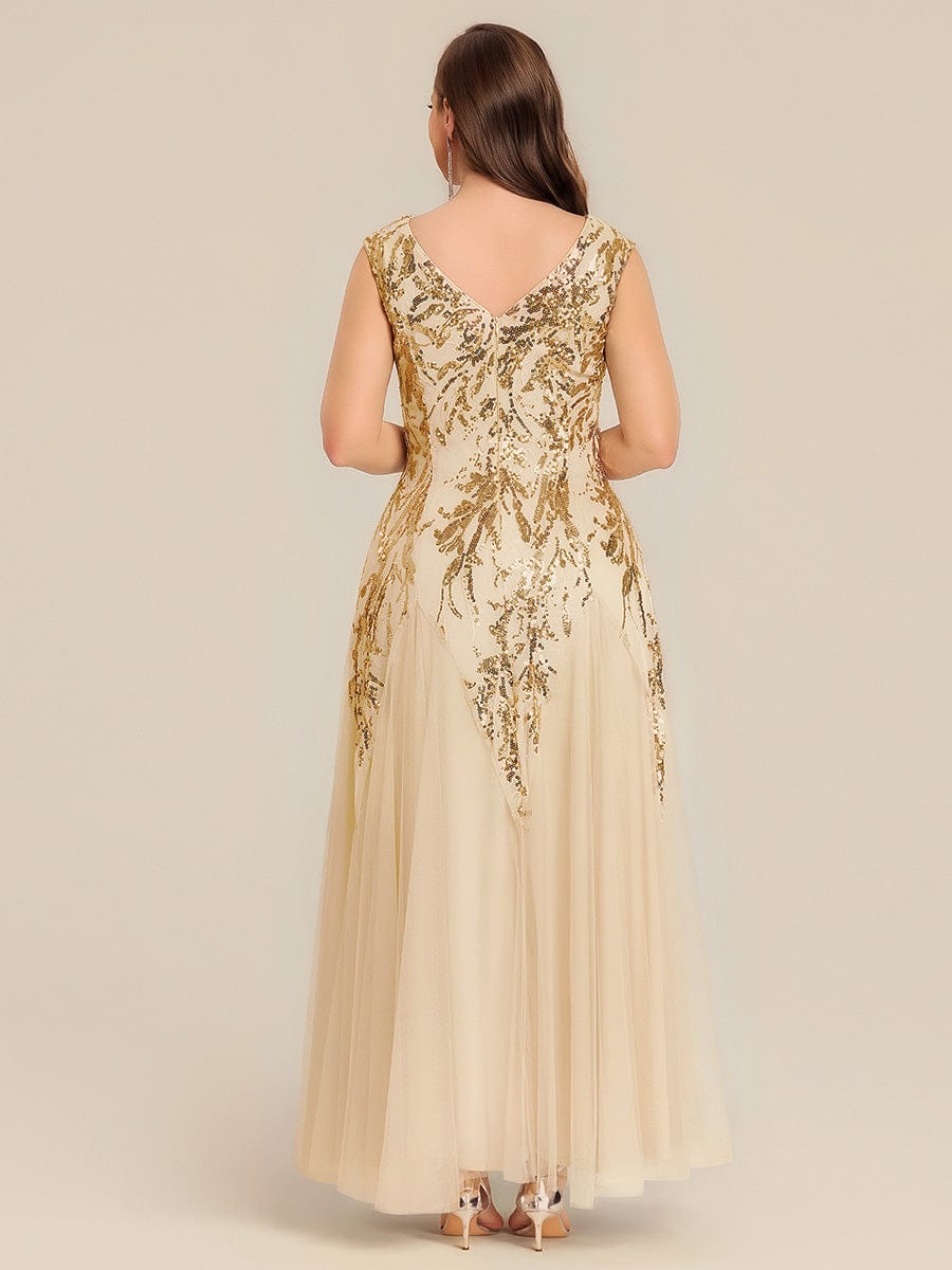 pretty FREYA|Plus Size Floral Sequin A Line Maxi Evening Dress
