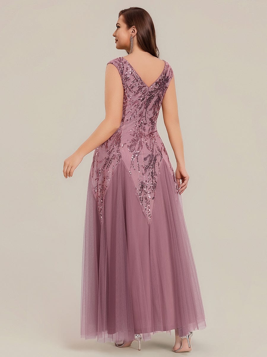 pretty FREYA|Plus Size Floral Sequin A Line Maxi Evening Dress
