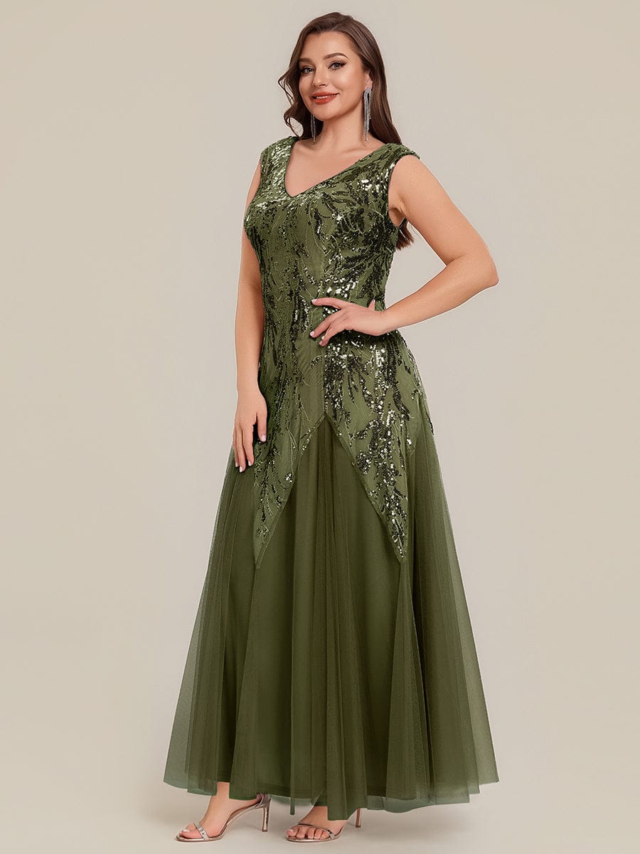 pretty FREYA|Plus Size Floral Sequin A Line Maxi Evening Dress