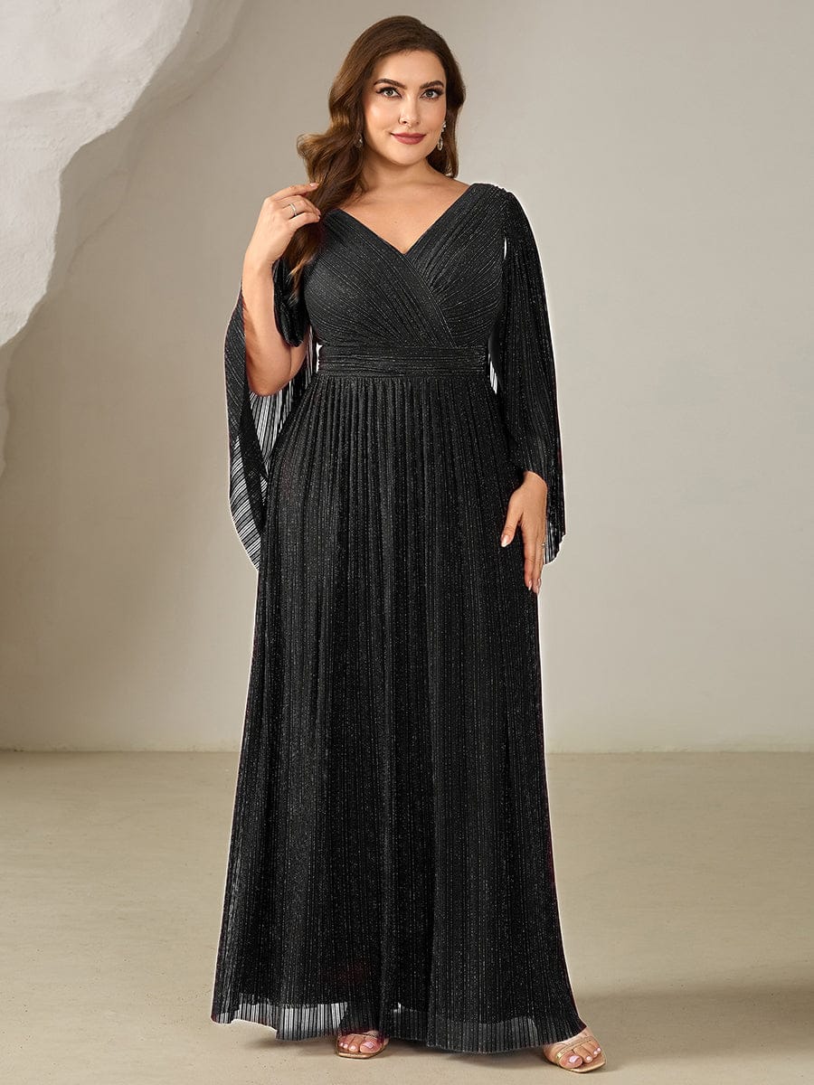 ever ISLA|Deep V-Neck Batwing Sleeve Maxi Dress