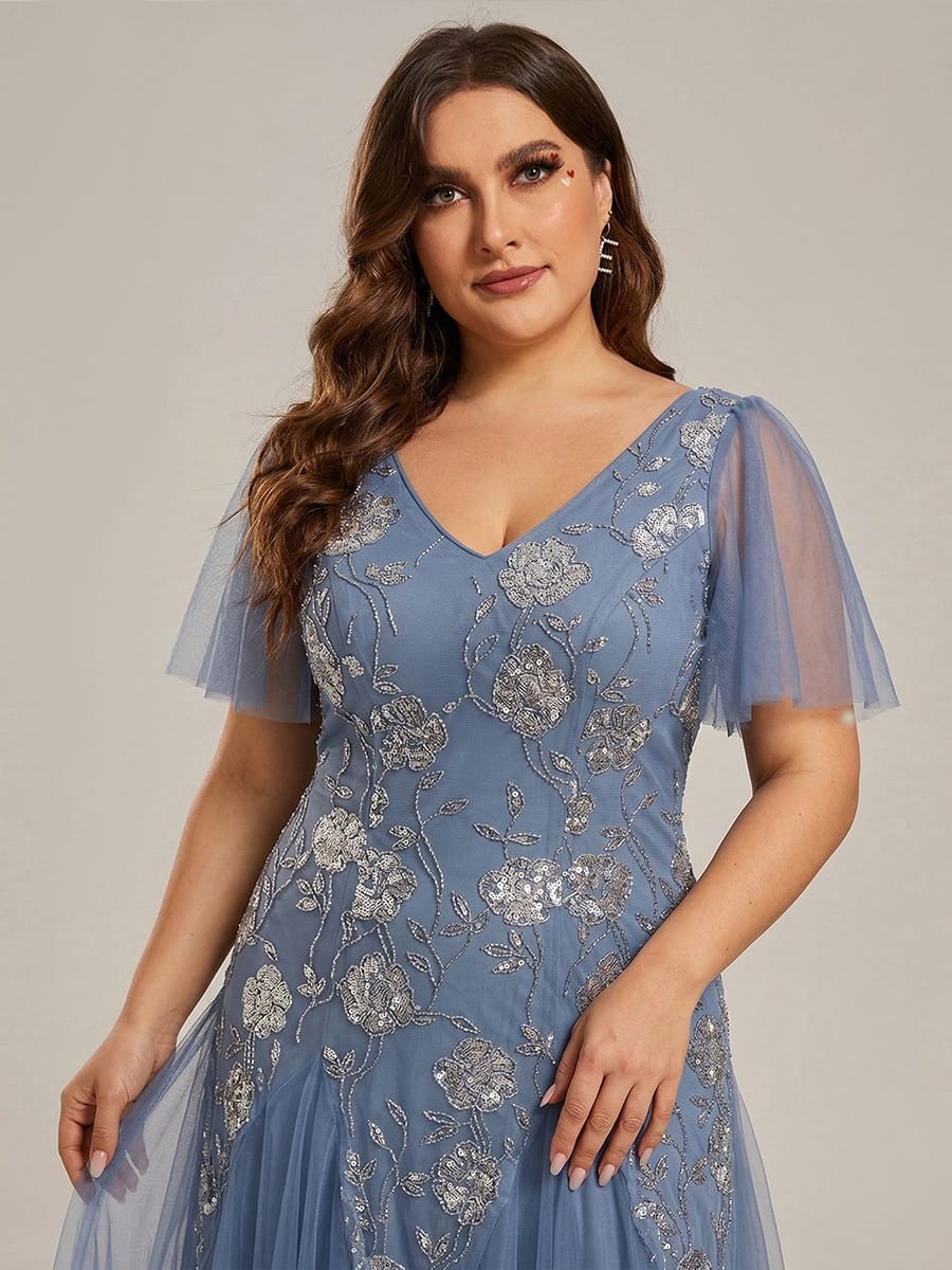 ever ORLA|Patchwork Sequin Ruffle Sleeve Dress