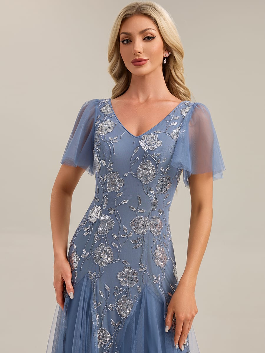 ever ORLA|Patchwork Sequin Ruffle Sleeve Dress