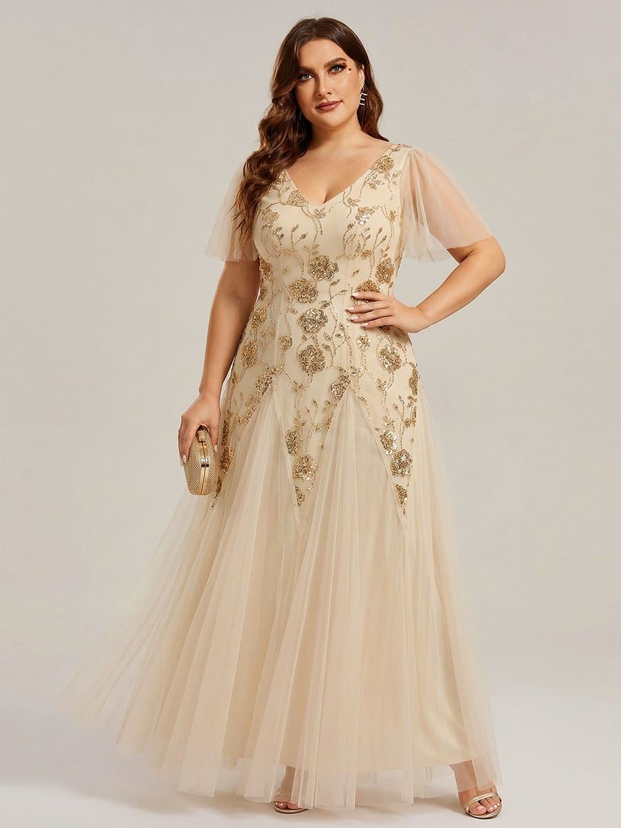 ever ORLA|Patchwork Sequin Ruffle Sleeve Dress