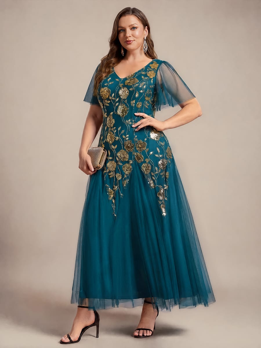 ever ORLA|Patchwork Sequin Ruffle Sleeve Dress