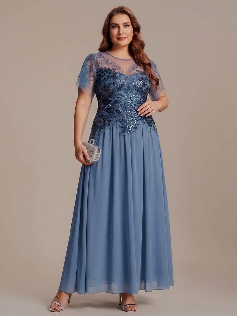 ever LUSTRE|Embroidered Sequin Ruffle Sleeve Dress
