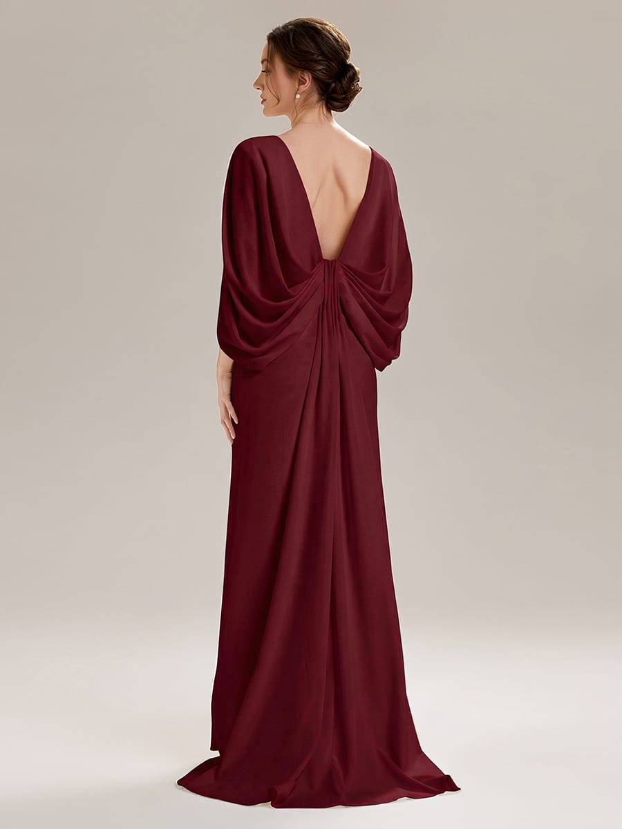 Tie-Front Knit Cape Sleeve Dress