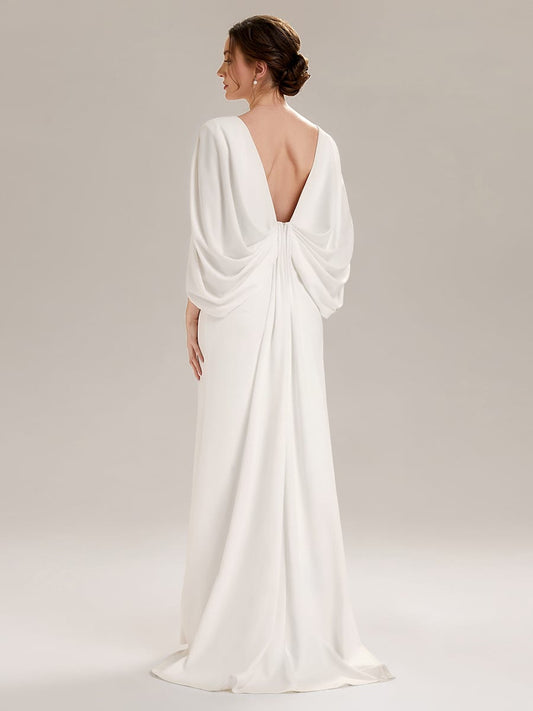 Tie-Front Knit Cape Sleeve Dress
