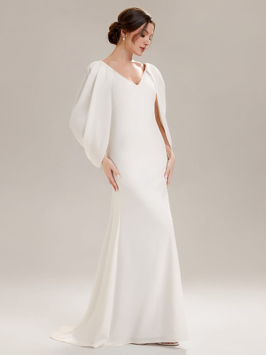 Tie-Front Knit Cape Sleeve Dress