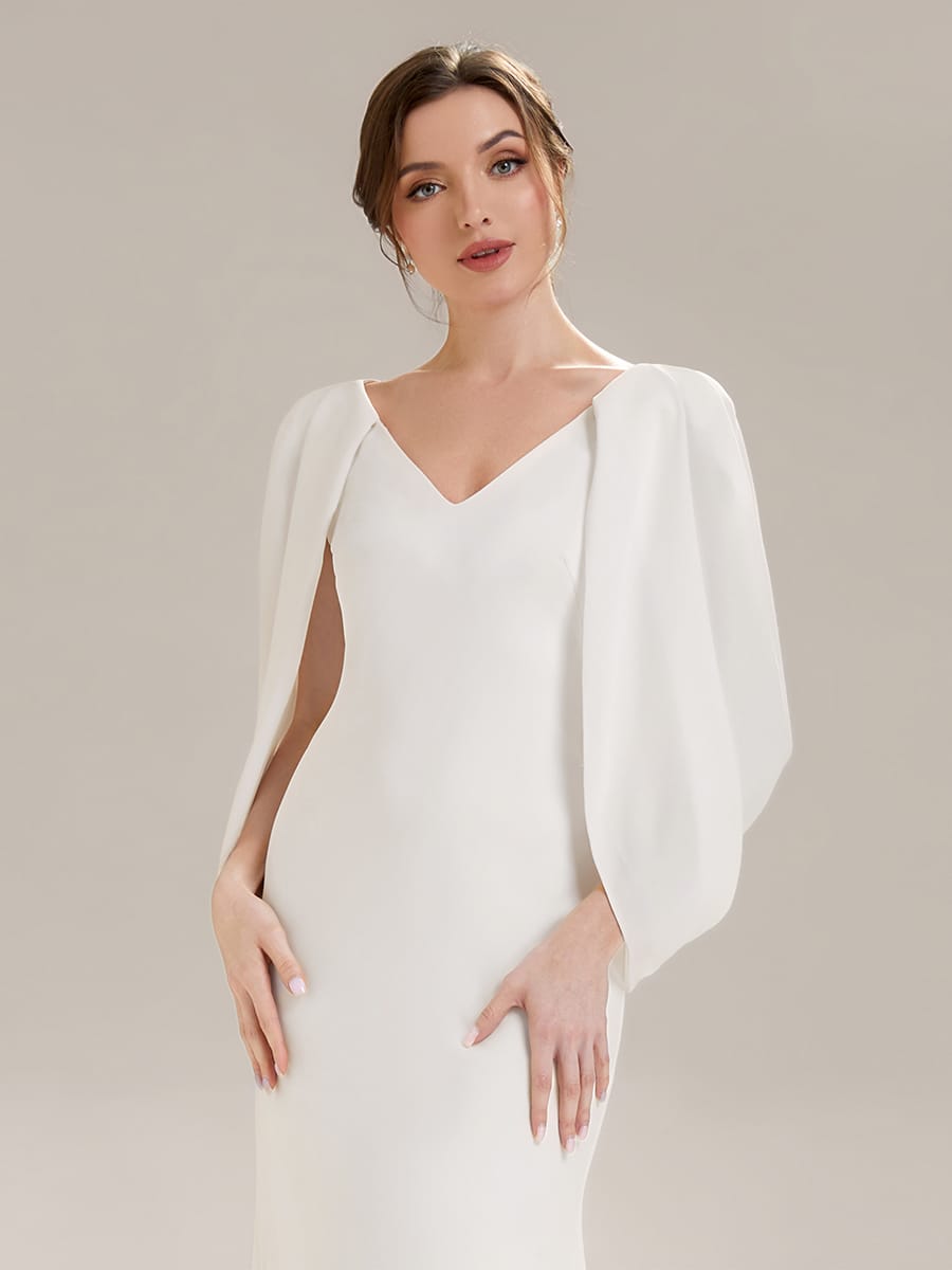 Tie-Front Knit Cape Sleeve Dress