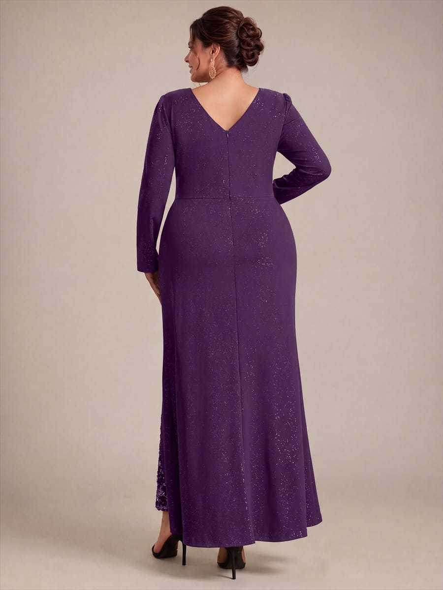 Knot Detail Jersey Long Sleeve Maxi Dress