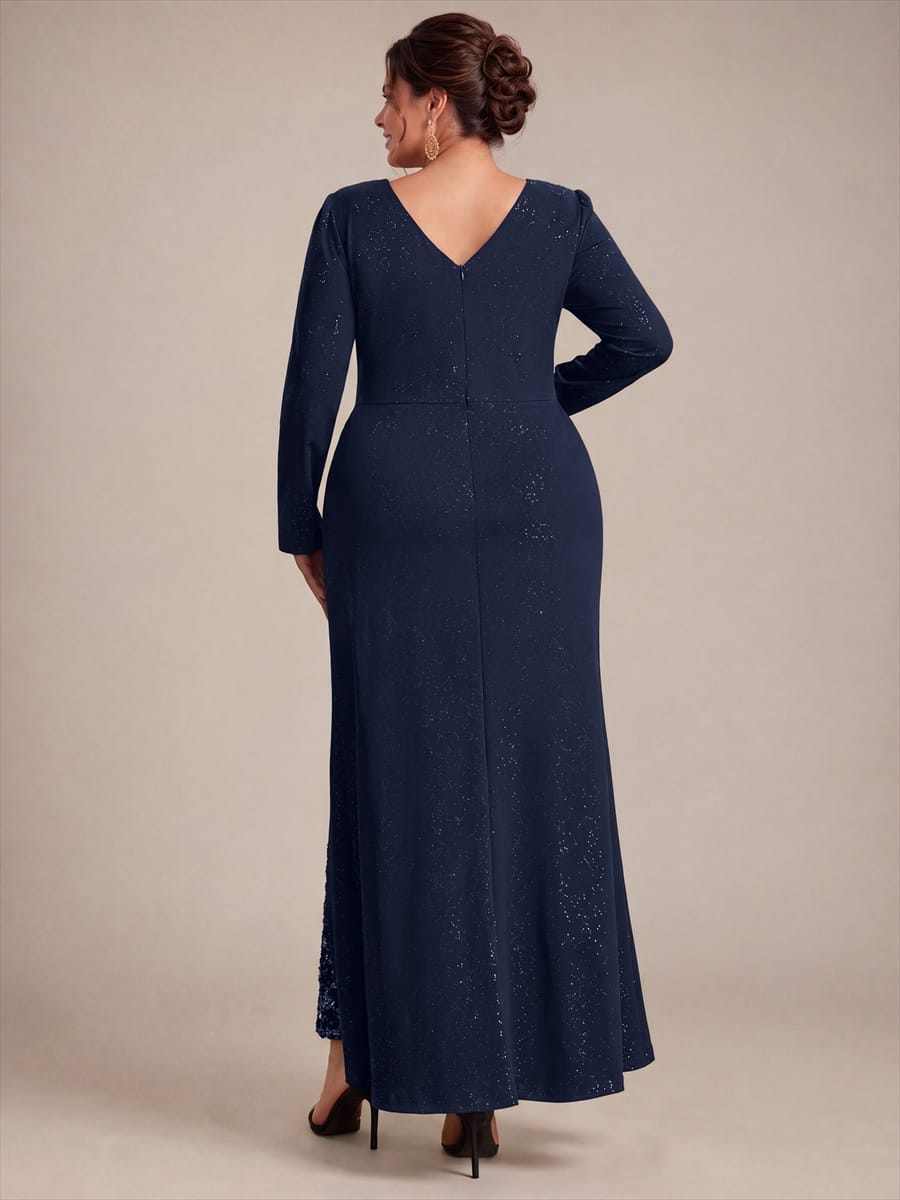 Knot Detail Jersey Long Sleeve Maxi Dress