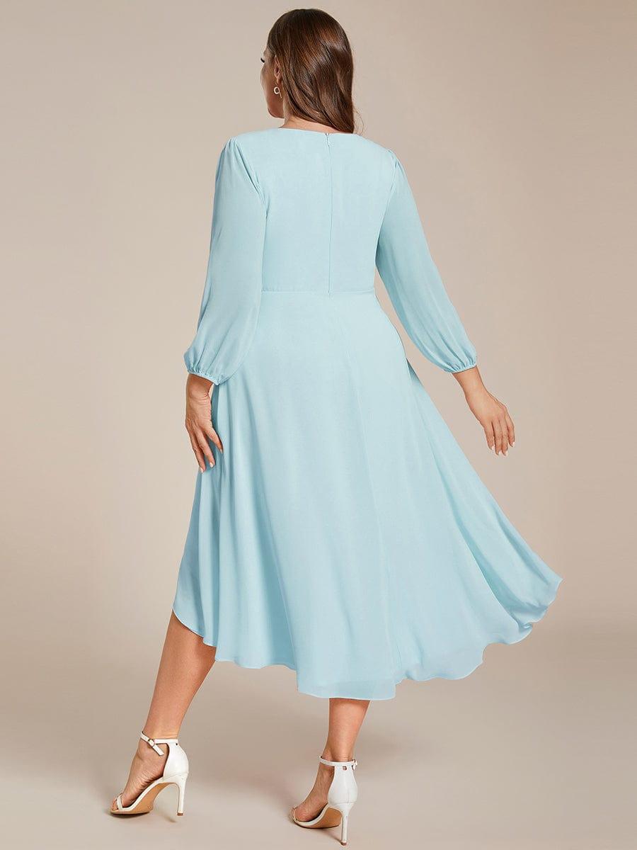 ever BRIAR|Chiffon 3/4 Sleeve V-Neck High-Low Wedding Guest Dress(Final Sale)