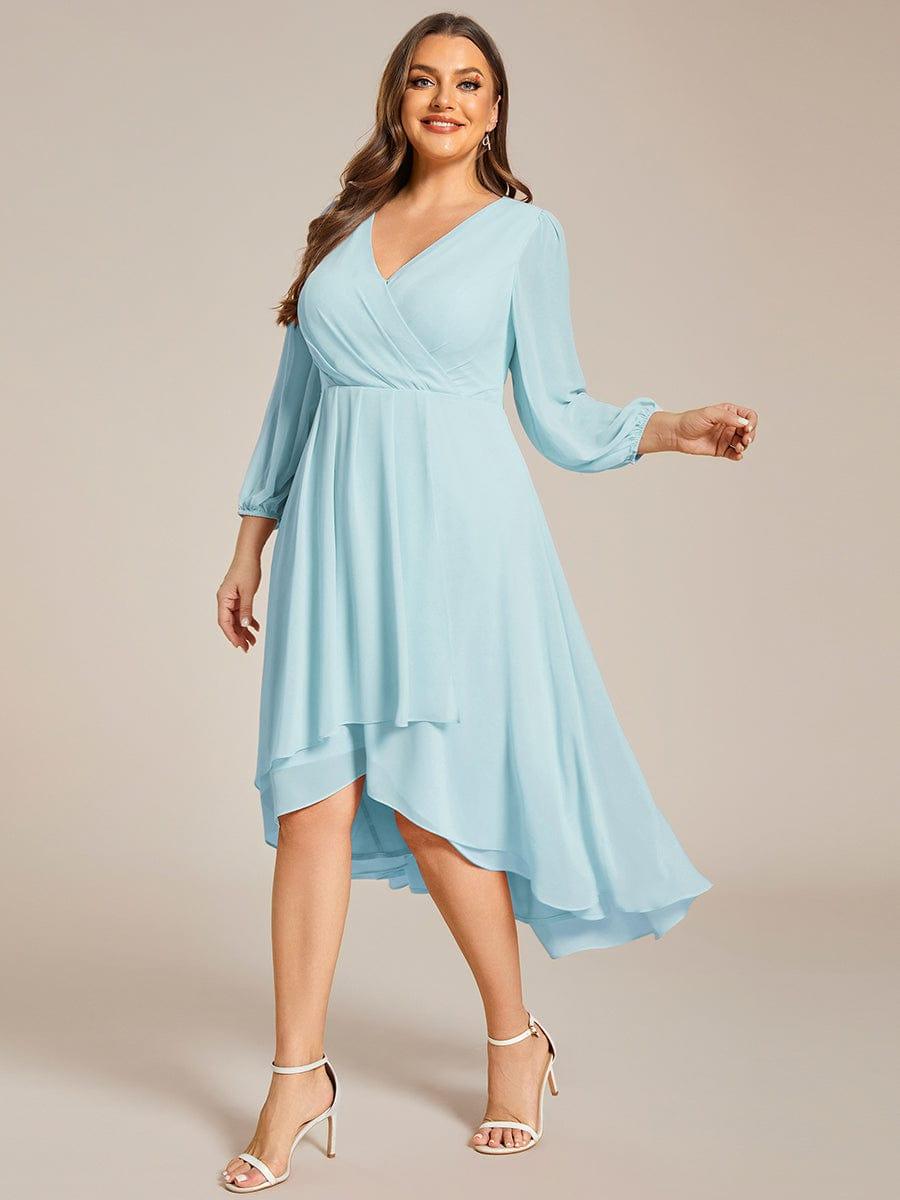 ever BRIAR|Chiffon 3/4 Sleeve V-Neck High-Low Wedding Guest Dress(Final Sale)