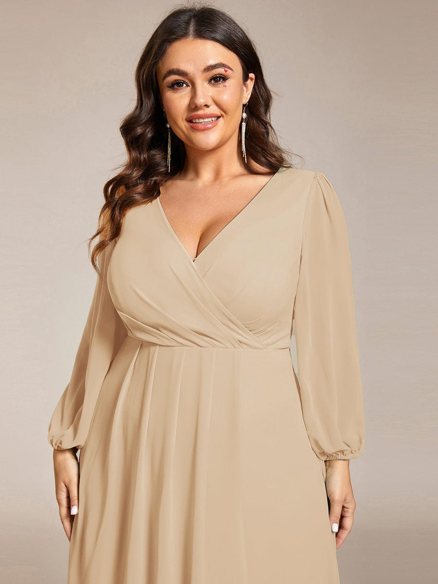ever BRIAR|Chiffon 3/4 Sleeve V-Neck High-Low Wedding Guest Dress(Final Sale)