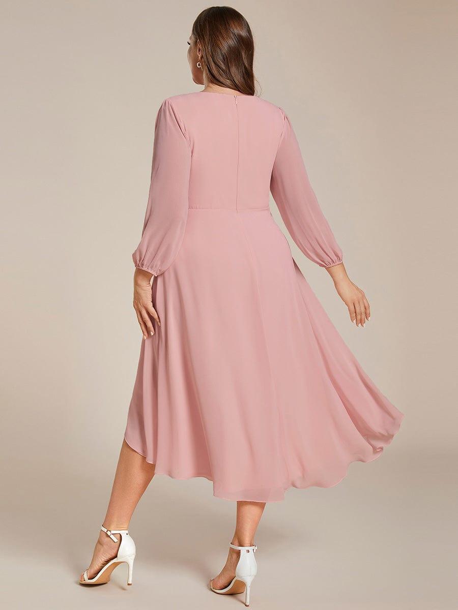 ever BRIAR|Chiffon 3/4 Sleeve V-Neck High-Low Wedding Guest Dress(Final Sale)