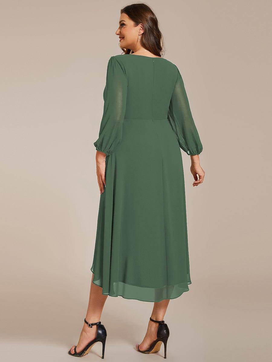 ever BRIAR|Chiffon 3/4 Sleeve V-Neck High-Low Wedding Guest Dress(Final Sale)